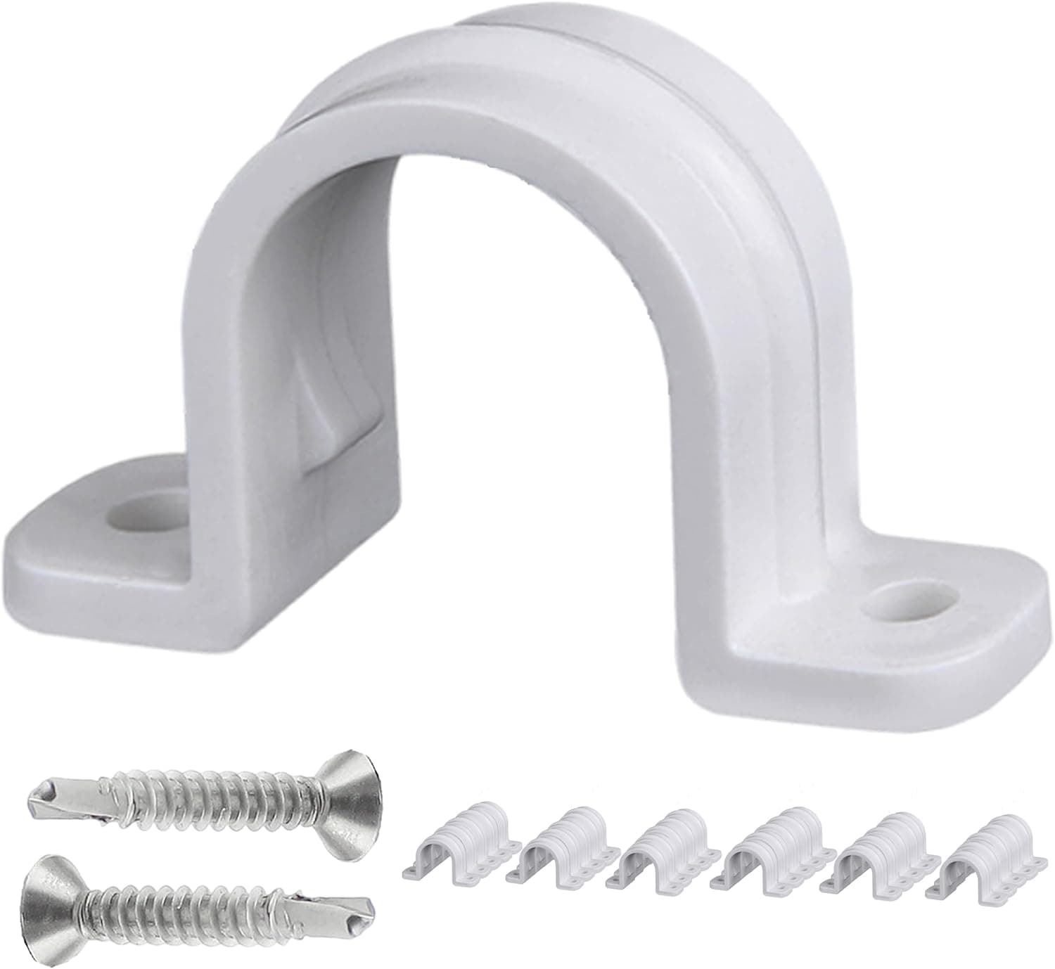 Saddle Clamp-3/4 INC , Heavy Metal White