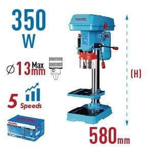 BENCH DRILL MACHINE [MINI SIZE], BRAND: INGCO,MODEL: DP133505, WITH JK DRILL BIT-1.5 TO 13 MM ONE BOX