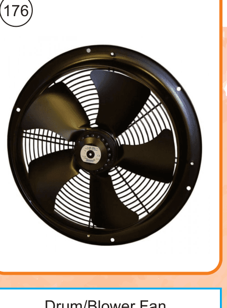 DRUM BLOWER FAN-16 INC, Drum Blower Fan 16 Inch, 1400 RPM, 6 Blade. All Body and Blade SS.