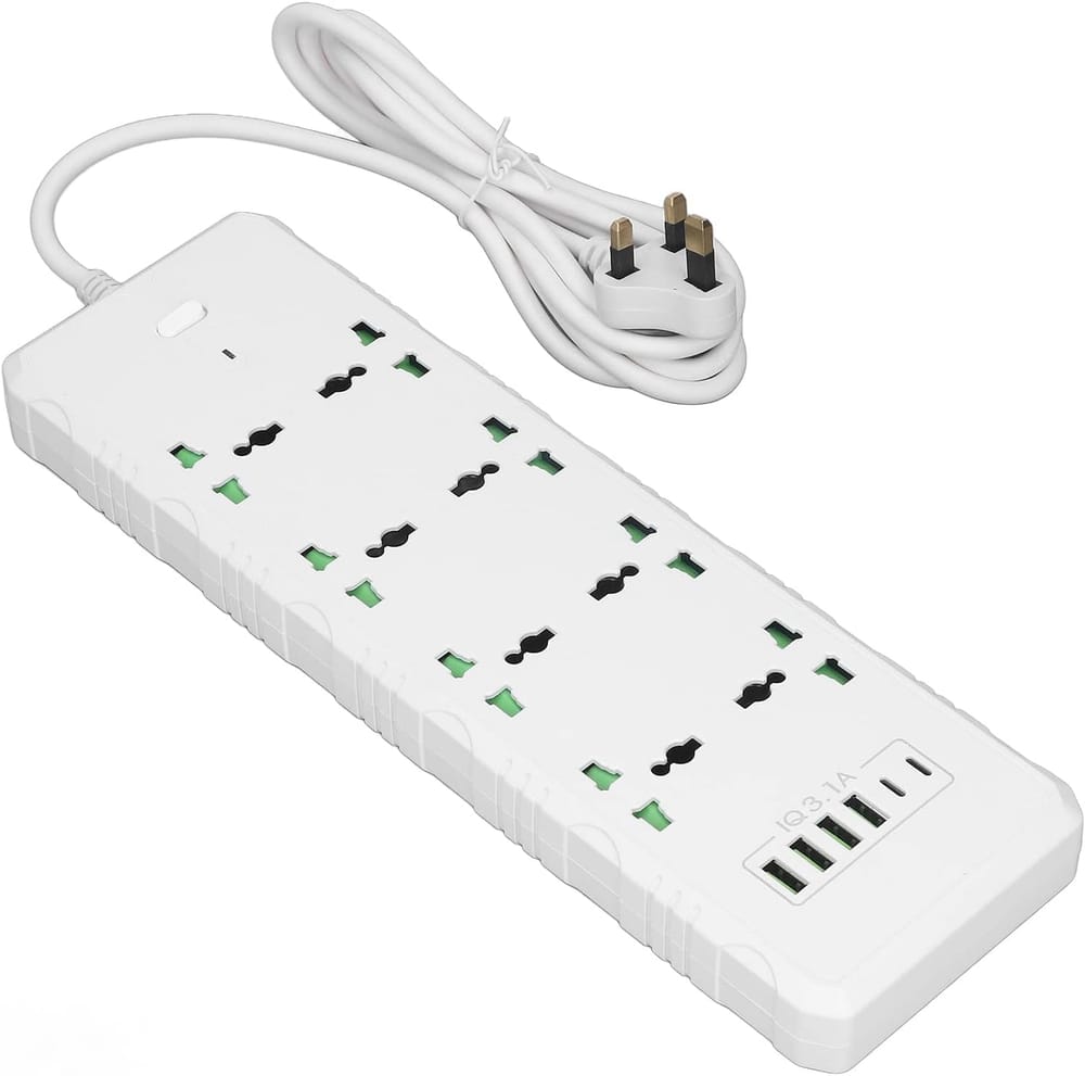 MULTI-PLUG Three pin plug type -Click-RFL, 5 Socket, 5 M